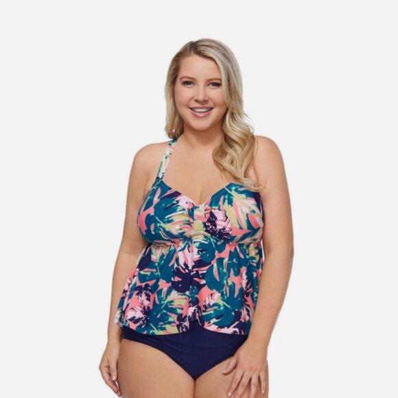 Raisins Curve MULTI Trendy Maspalomas Atlantic Printed Tankini Swim Top US 18 - Picture 1 of 1